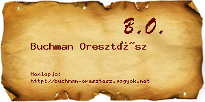 Buchman Oresztész névjegykártya